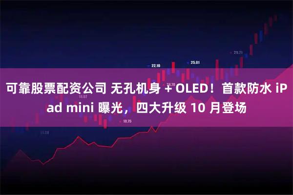 可靠股票配资公司 无孔机身 + OLED！首款防水 iPad mini 曝光，四大升级 10 月登场